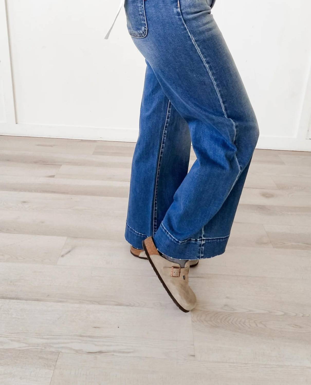 Risen - High Rise Wide Hem Jeans