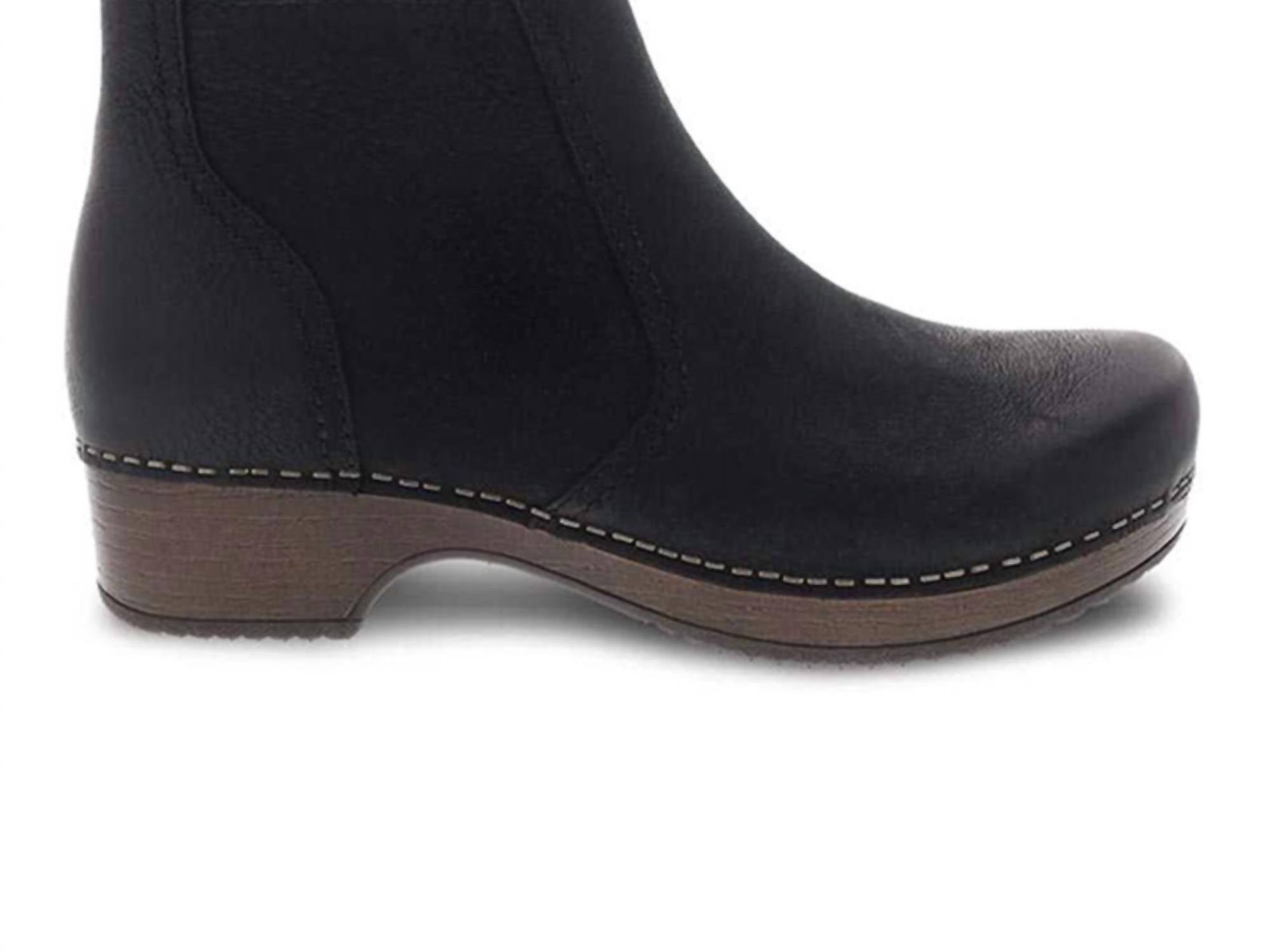dansko Women's Barbara Burnished Nubuck Bootie in black - women's shoe