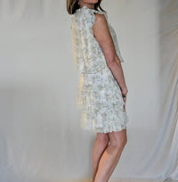 In February - Floral Chiffon Dress With Ruffles