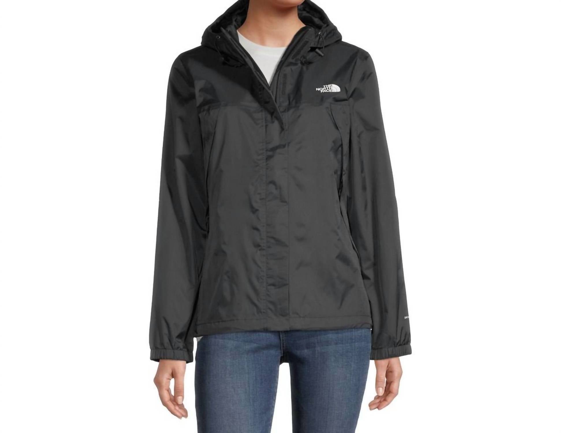 THE NORTH FACE Antora Shell Fleece Lined Hooded Rain Jacket in black - women's jacket
