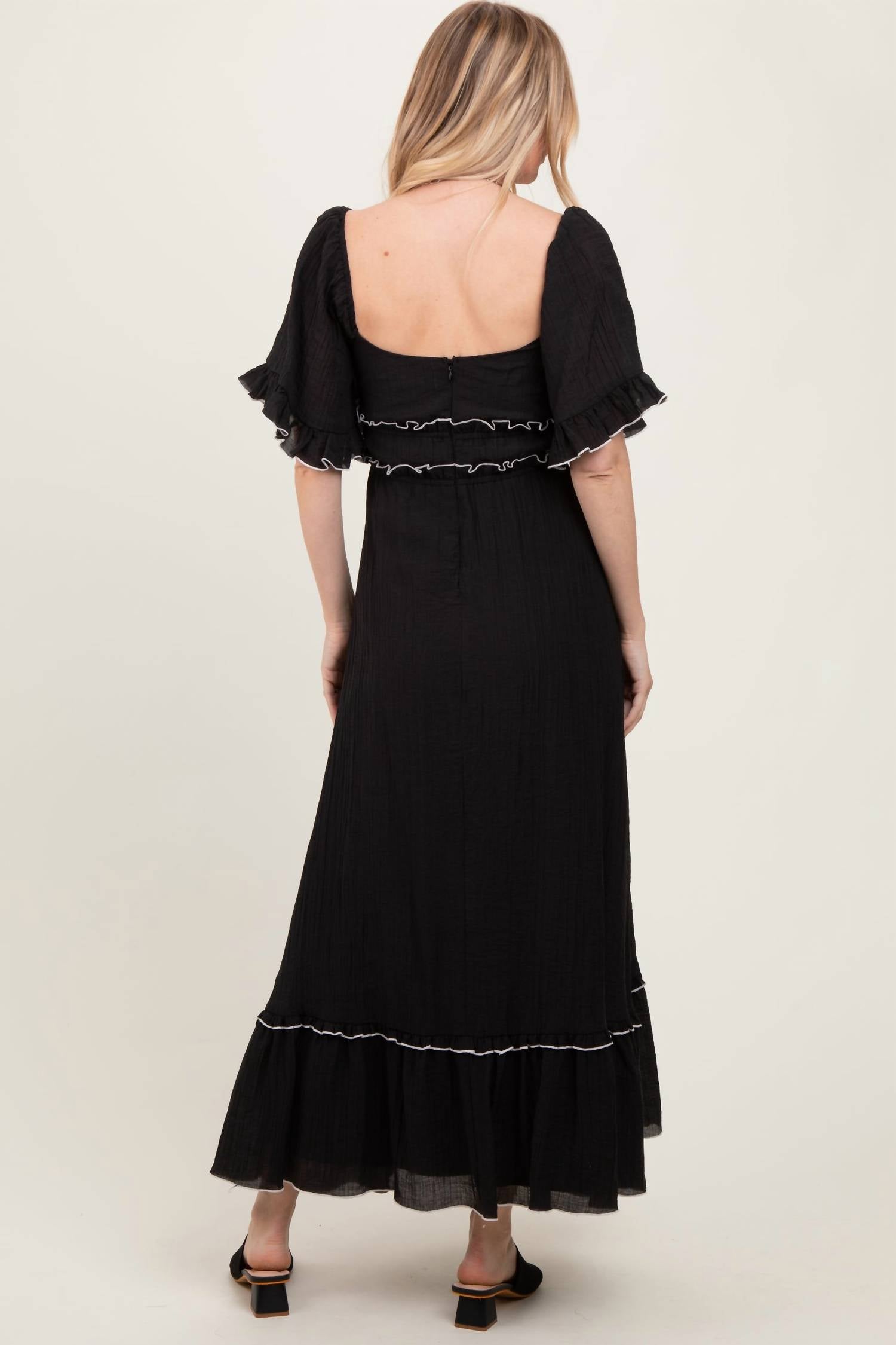 Coco + Carmen - Lydia Tiered With Flutter Sleeves Maxi Dress