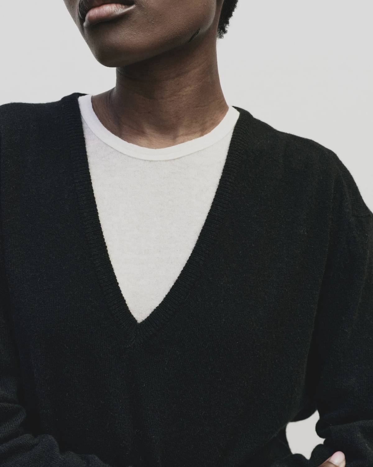 Mijeong Park Cashmere Blend V-neck Sweater in black - women's sweater - view 7