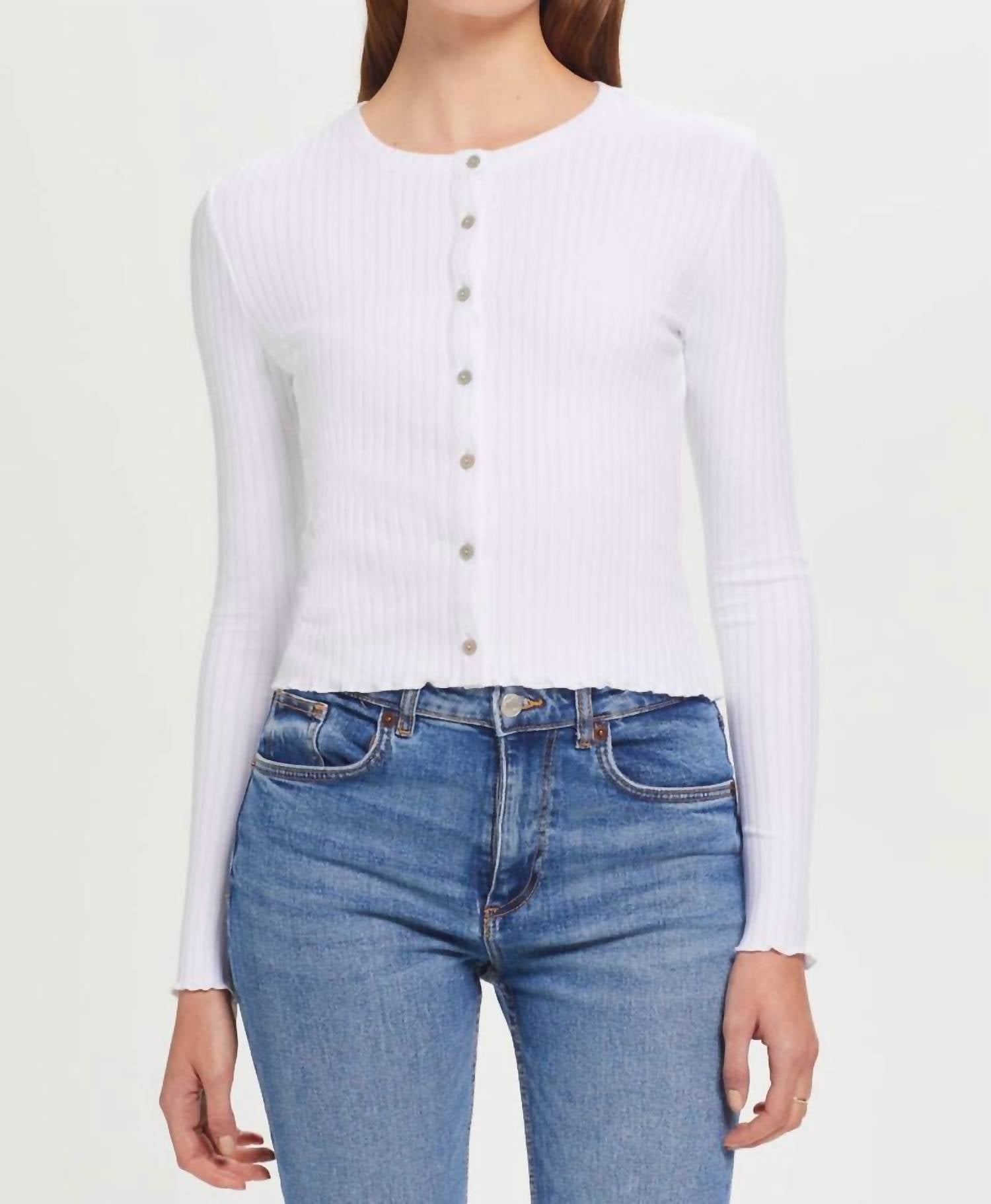 Goldie - WIDE RIB LONG SLEEVE CARDIGAN