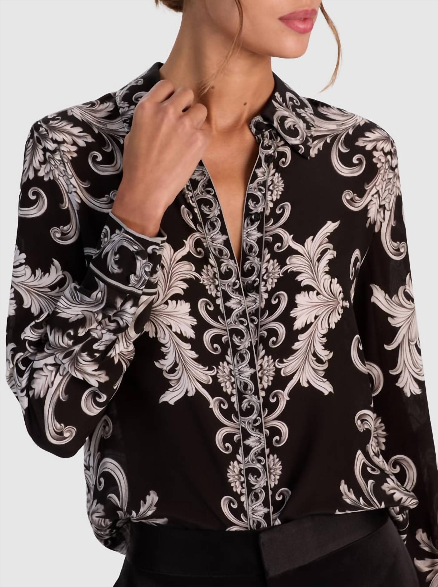 Alice + Olivia - Willa Printed Silk Blouse