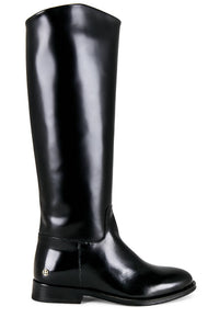 ANINE BING Women's Kari Riding Boots in high shine black - women's shoe