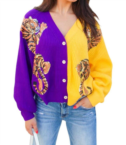 Queen Of Sparkles - Tiger Queen Sequin Cardigan