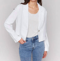 Charlie B - Women's Cropped Linen Blend Blazer