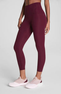 Spanx Booty Boost Cropped Leggings in plum berry - women's pants - detail view