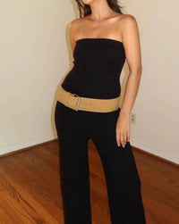 Et Clet - Black Knit Strapless Jumpsuit