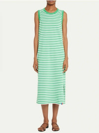 KULE Striped Tank Midi Dress in green white - women's dress