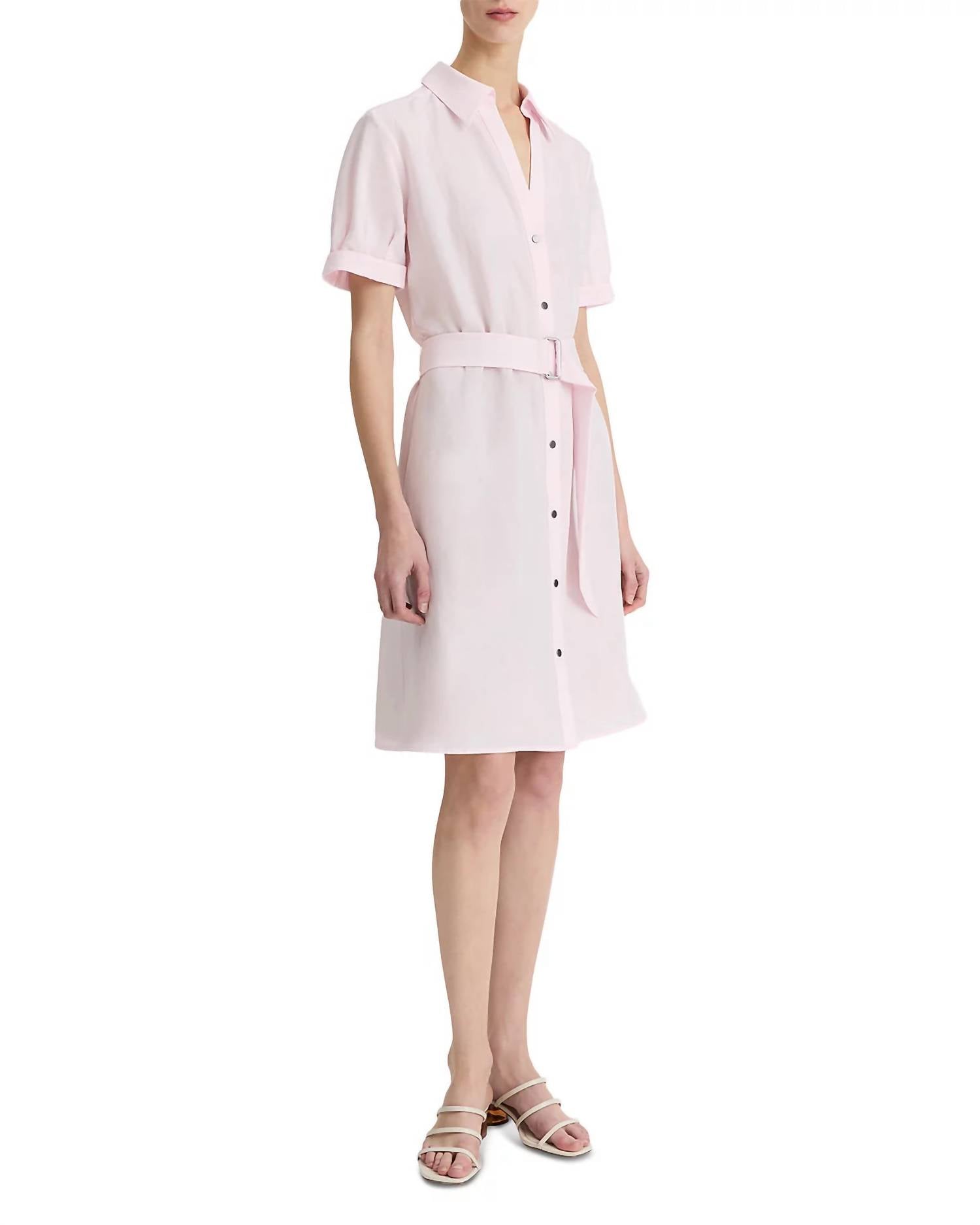 Vince - Women's Cuffed Sleeve Belted Shirt Dress