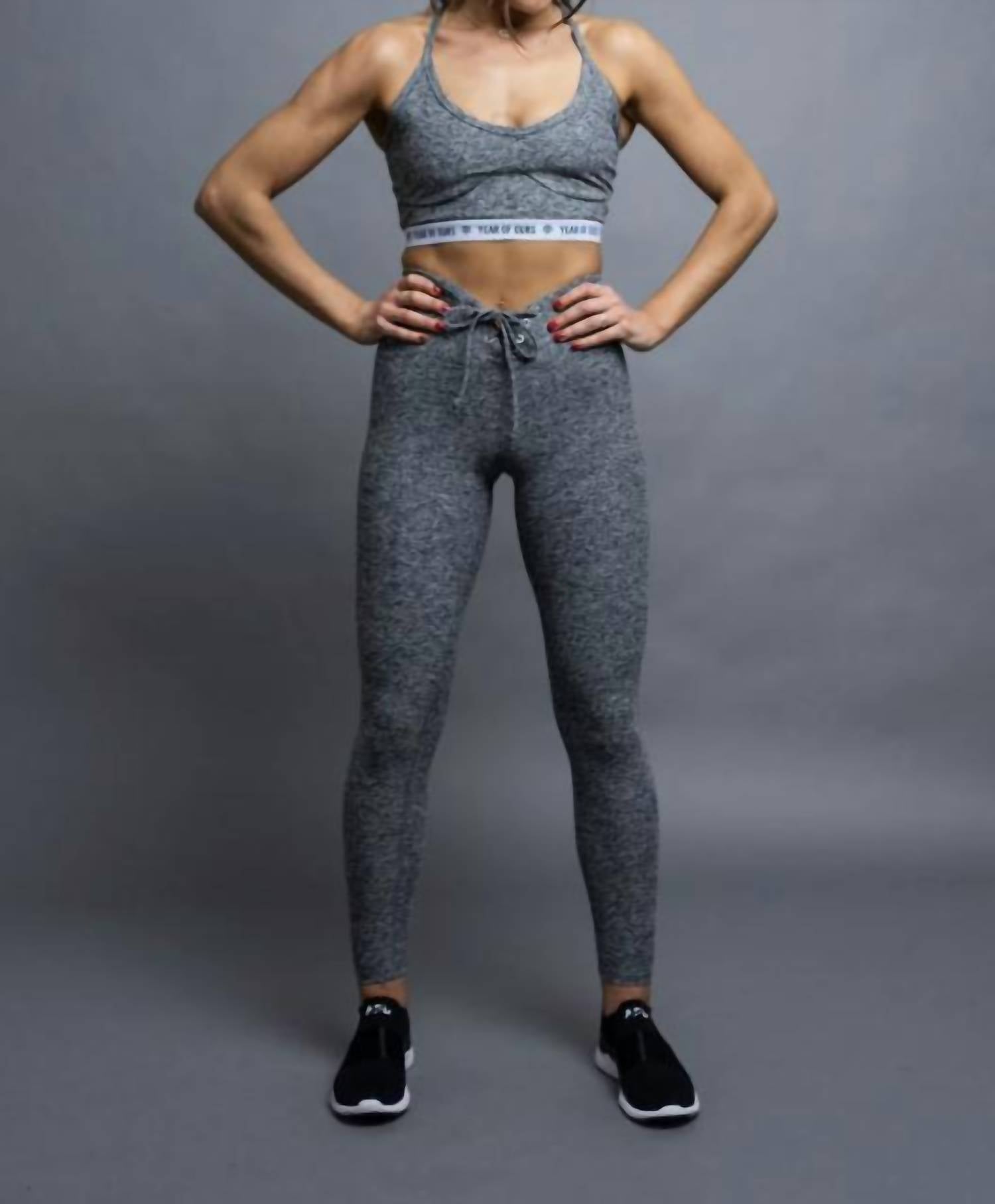 YEAR OF OURS Stretch Football Legging in heathered grey - women's pants