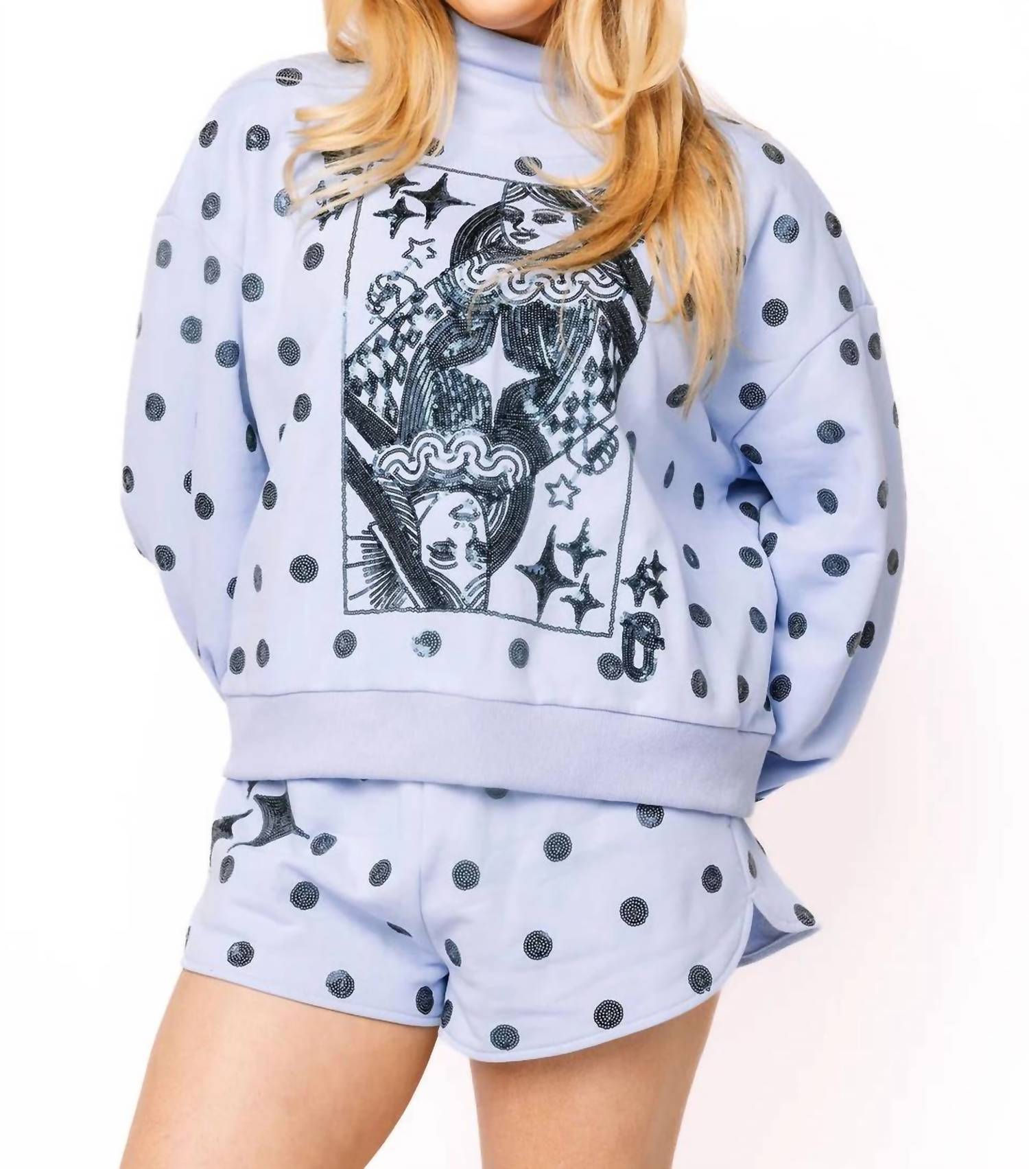 Queen Of Sparkles - Polka Dot Card Logo Sweatshirt