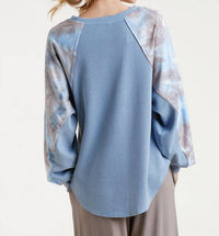 Umgee - Waffle Knit Tie Dye Top