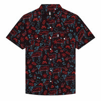 Raised By Coyotes - Men's Texas Bbq Nights Pearl Snap Shirt