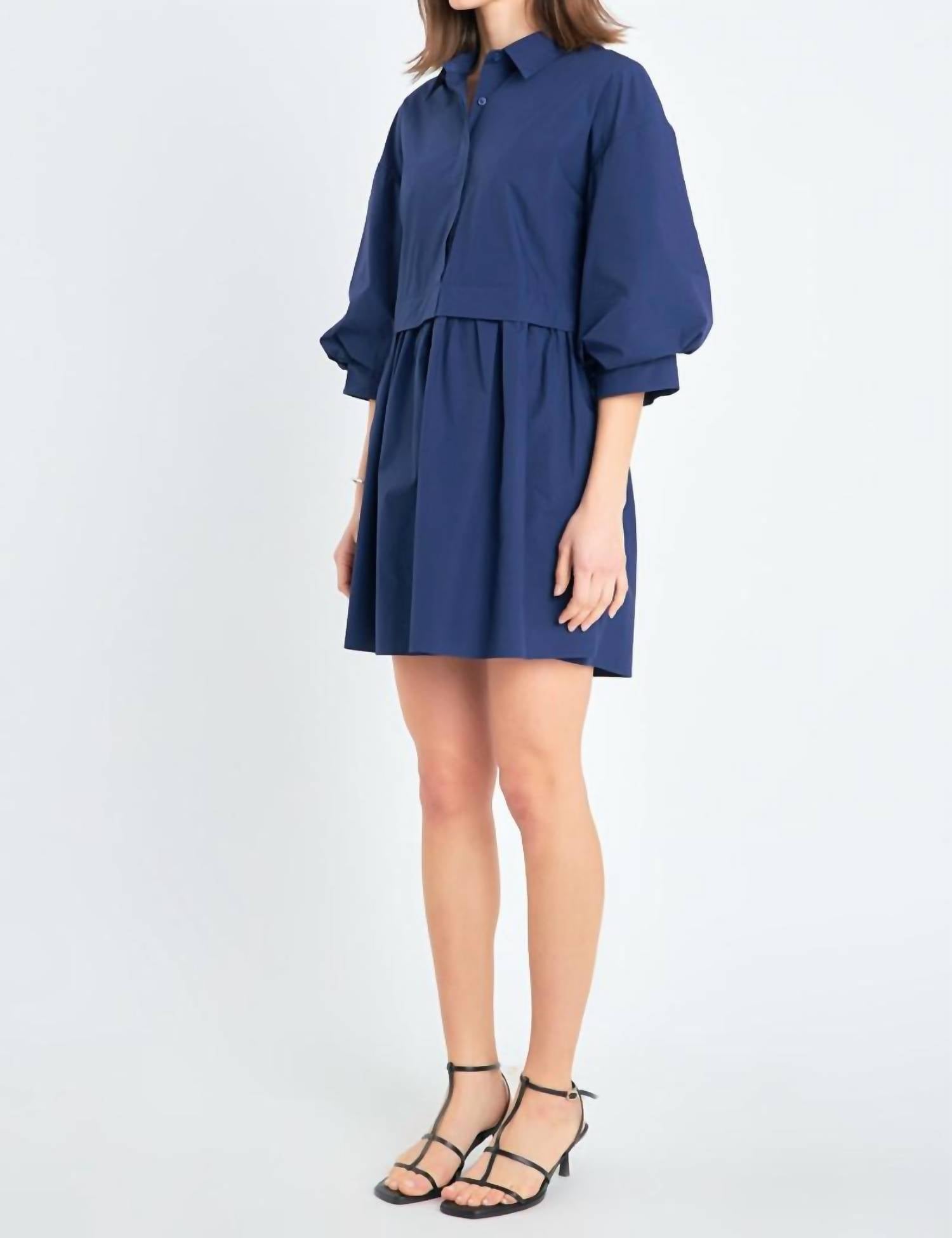 English Factory - Jada Puff Sleeve Mini Dress