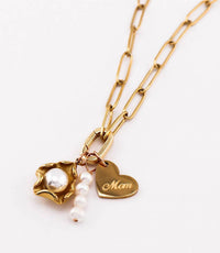 farrah b JEWELRY Women's I Love You Mom Necklace in gold - women's jewelry - alternate view