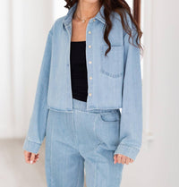 English Factory - Cropped Denim Shirt