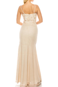 Aidan Mattox - Embroidered Lace Trumpet Dress