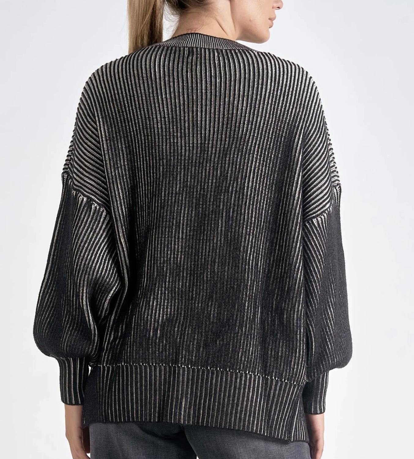Elan - Ombré Ribbed Open Sweater Cardigan