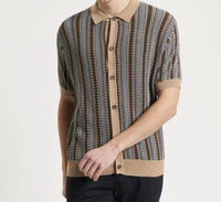 Ben Sherman - Textured Stripe Knitted Shirt