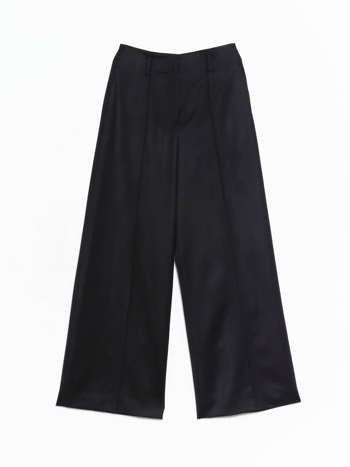 Grace Ling - Women's Tailored Wide Leg Logo Tag Trouser
