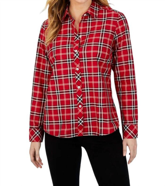 Foxcroft - AVA NON-IRON HOLIDAY PLAID SHIRT