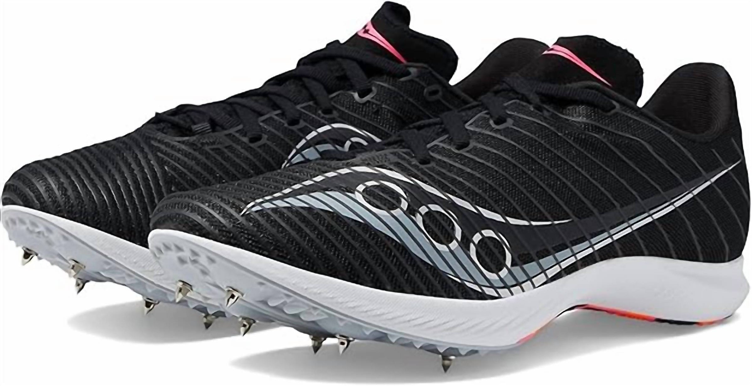 SAUCONY Women's Velocity Mp Track Spike Shoes in black vizi - women's shoe - detail view