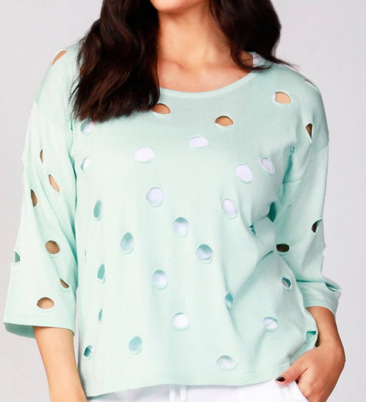 Solid Holey Crew Top