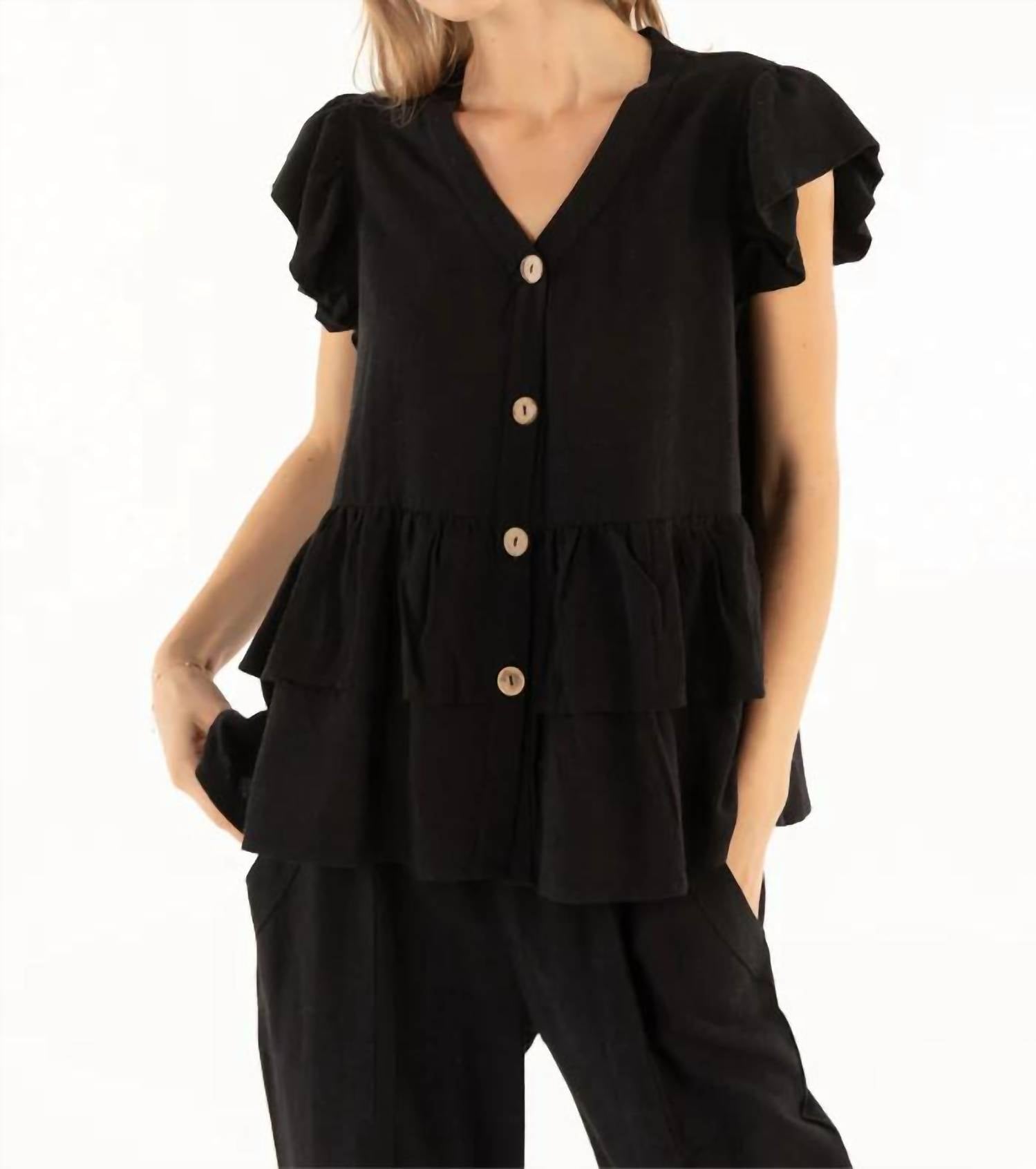 Isle By Melis Kozan - Melton V-neck Top