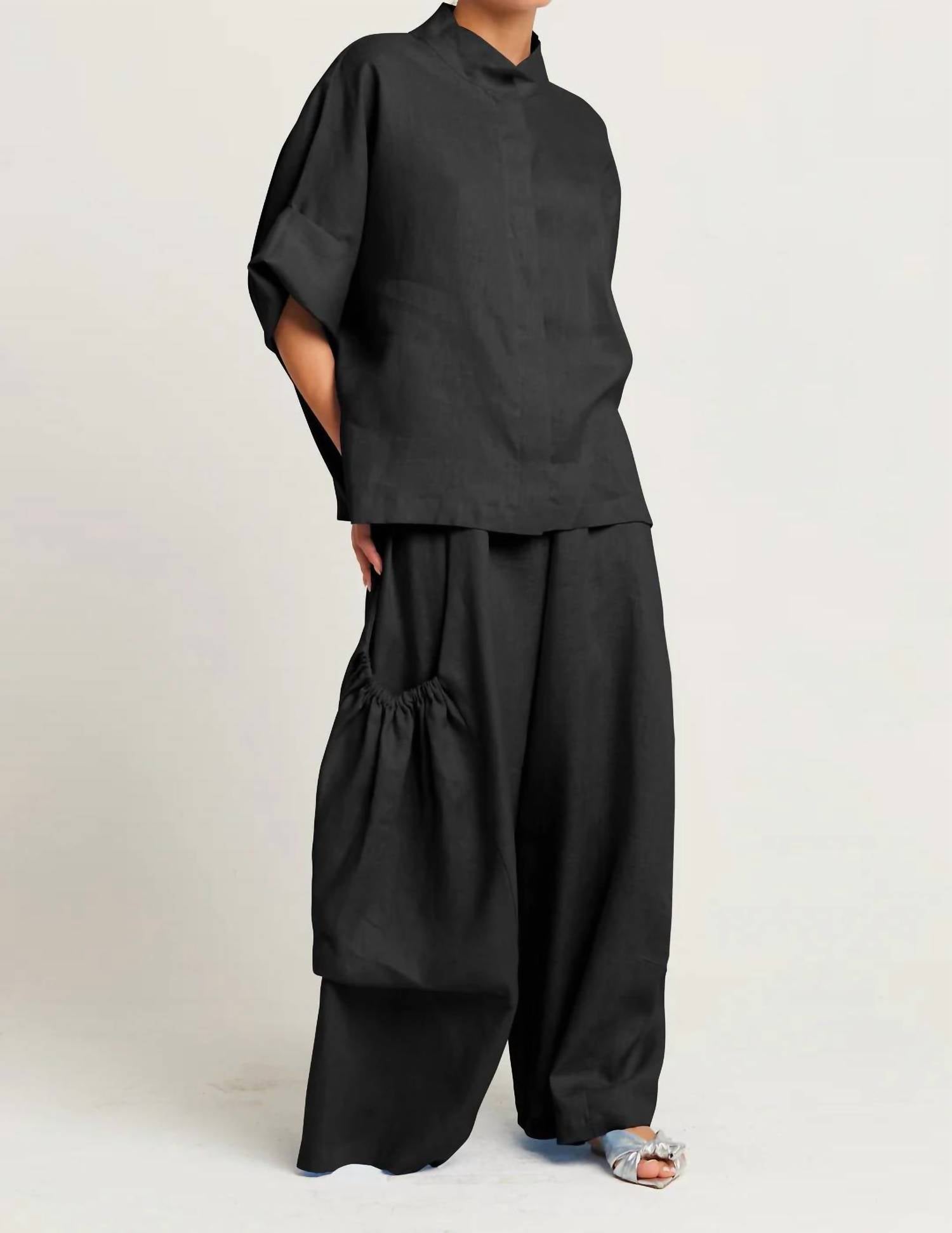 Planet By Lauren G. - Big Pocket Linen Pant