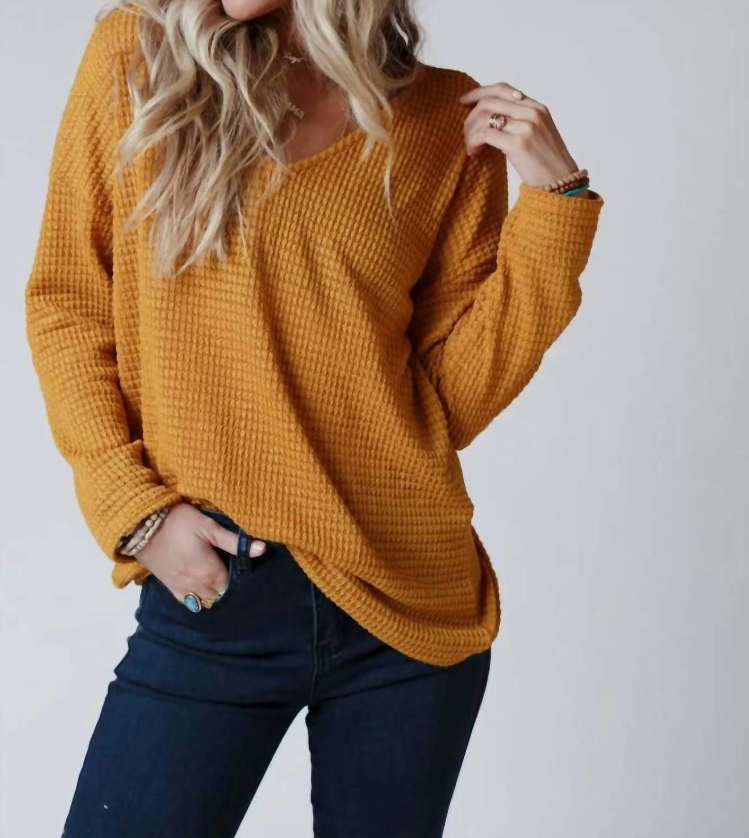 Three Bird Nest - Flattering Open Back Thermal Knit Top