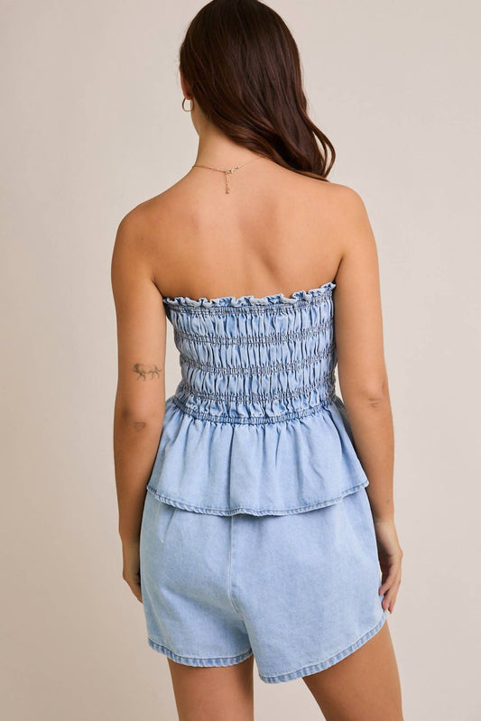 Le Lis - Sheyenne Socked Denim Romper