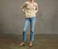 Raisonnel - Embroidered Bead Detail Knit Cardigan