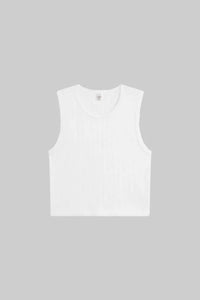 Leset - Pointelle Sleeveless Crew Top