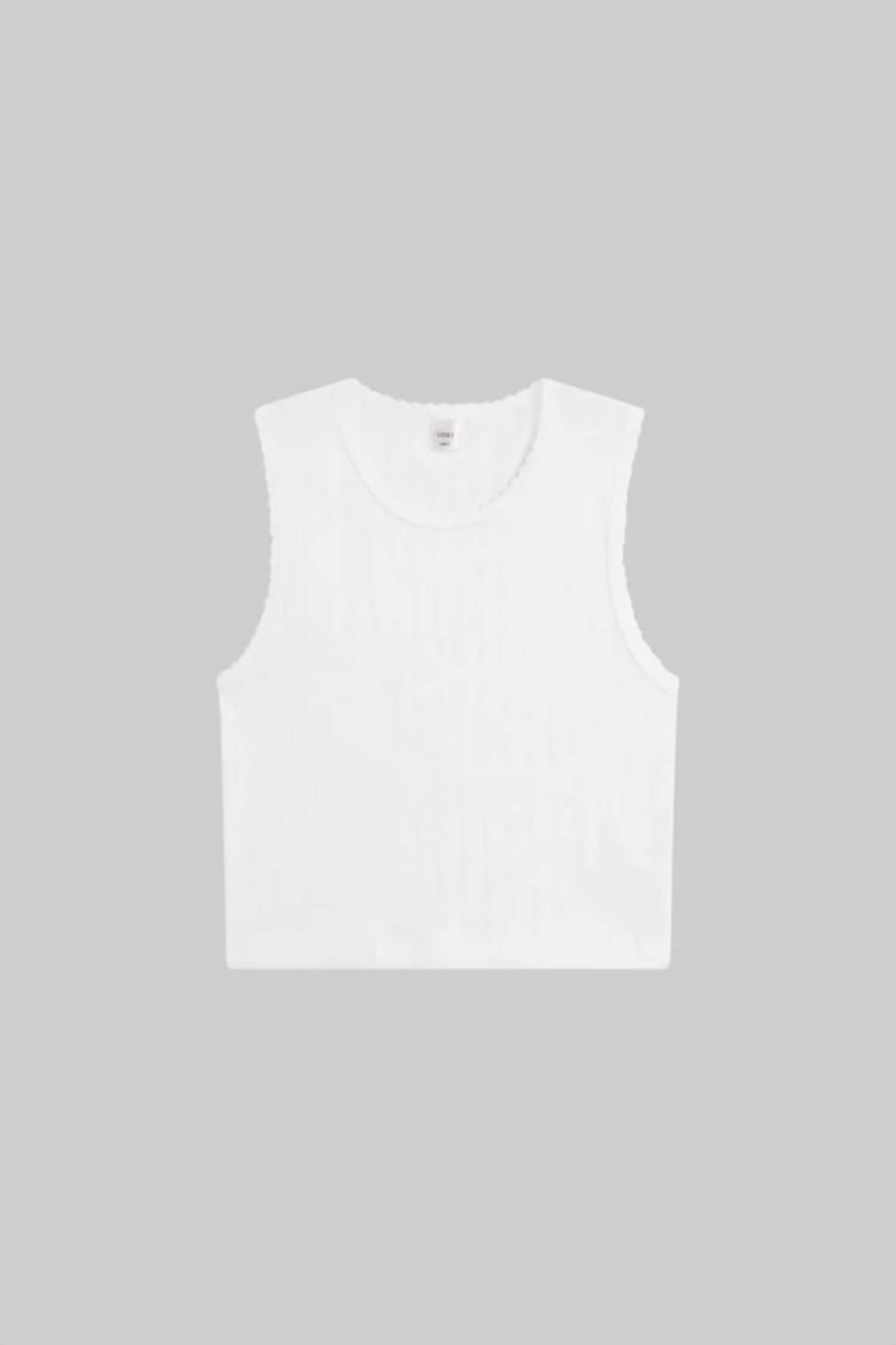 Leset - Pointelle Sleeveless Crew Top