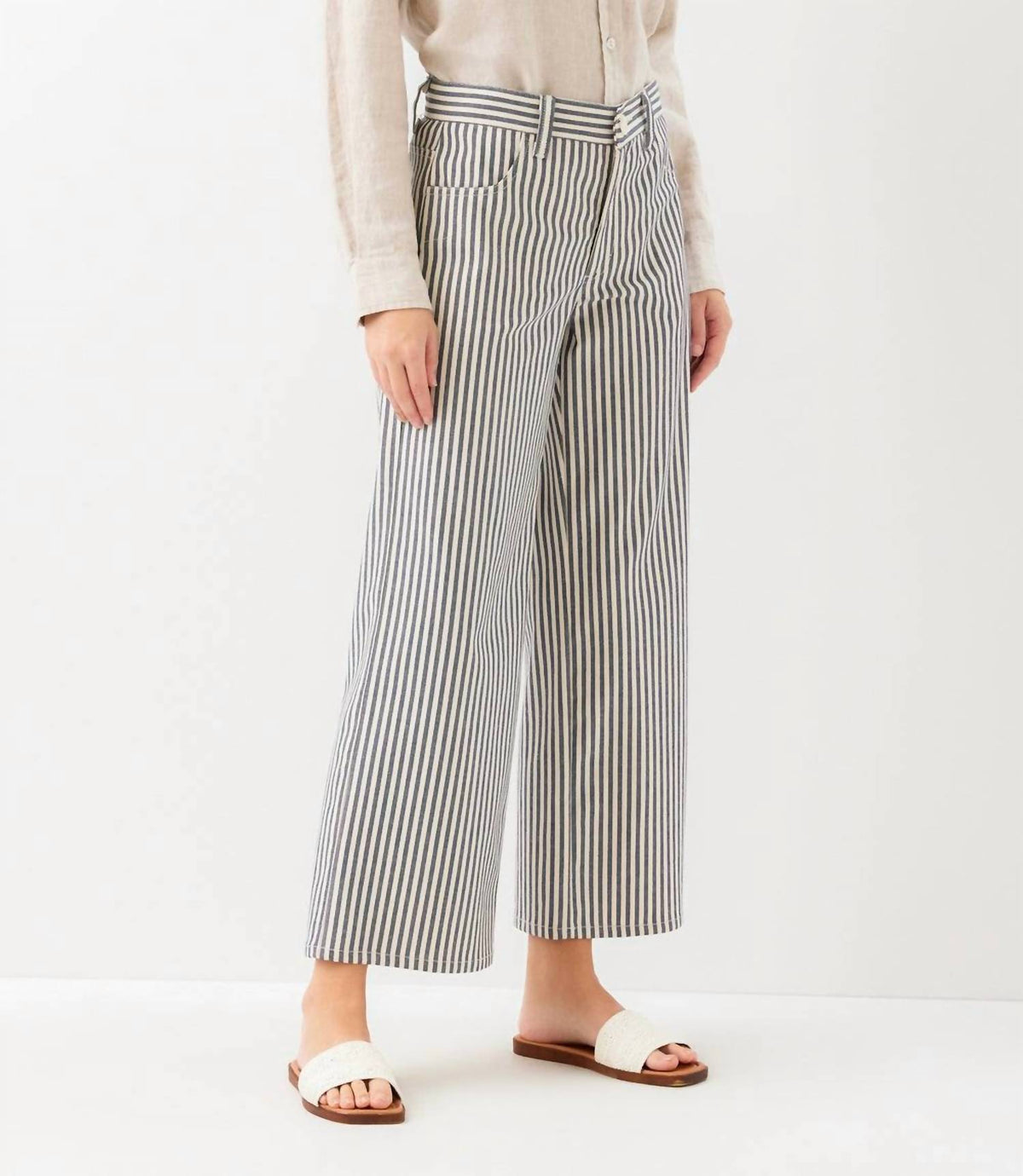 Karen Kane - Stripe Cropped Jeans