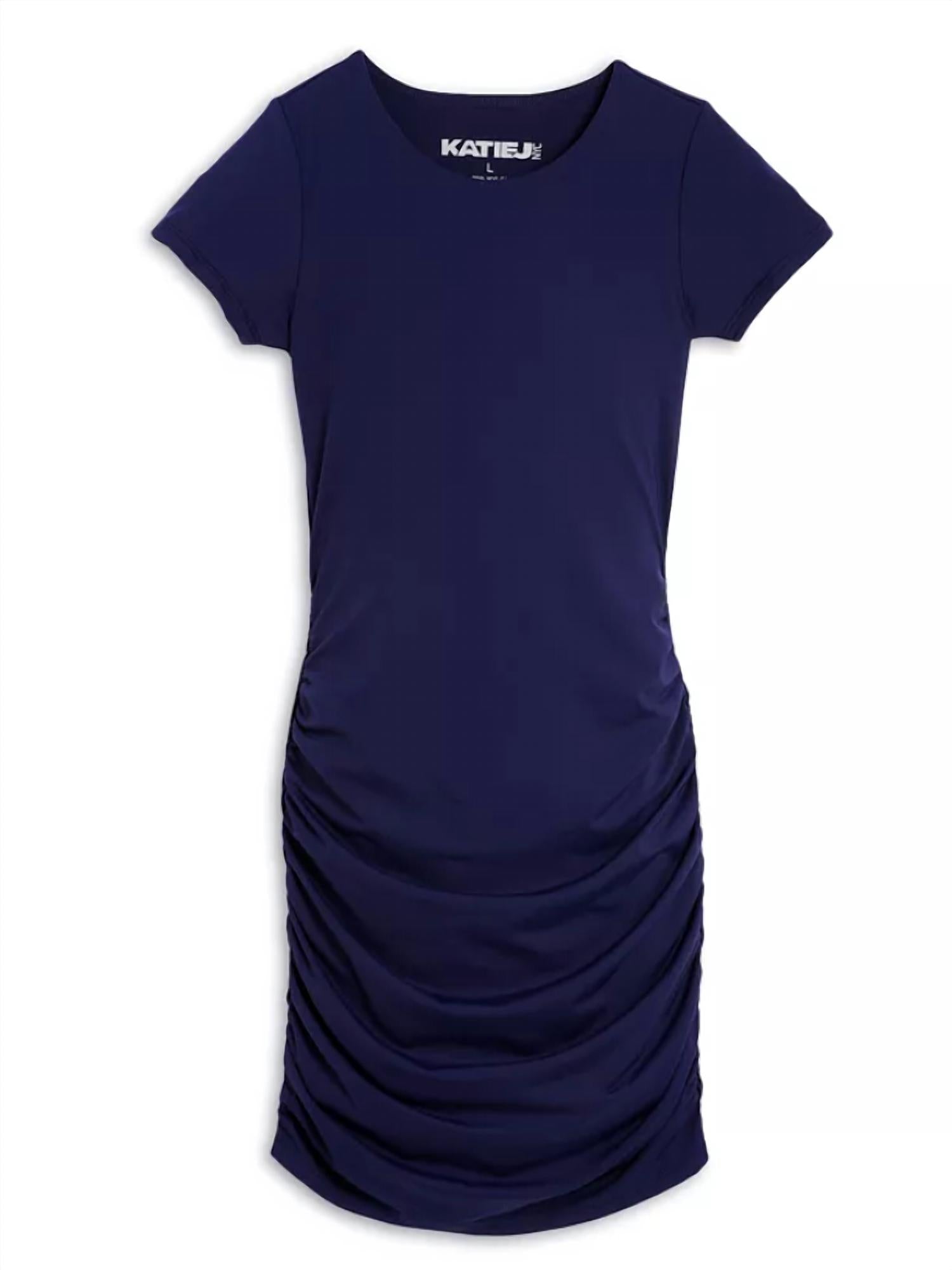 Katie J NYC Junior Women's Riley Crewneck Dress in navy - women's dress