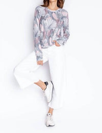 Pj Salvage - Geo Palm Long Sleeve Lounge Top