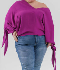 Adriana Contreras - Oversized Tie Sleeve Blouse - Plus