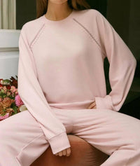 Z Supply All Around French Terry Sweatshirt in washed pink - women's top - detail view