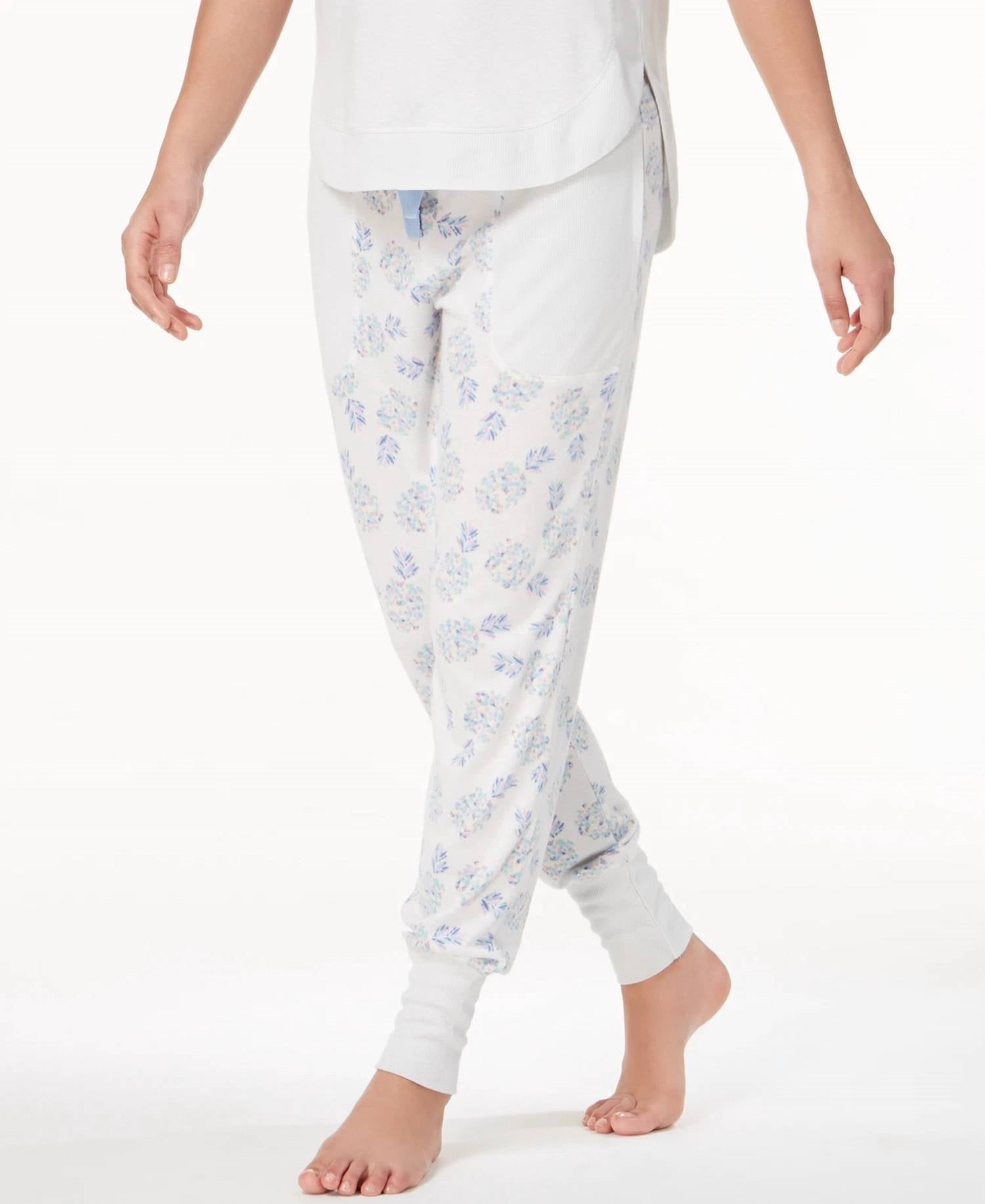 Ande - Ande Womens Whisperluxe Ribbed Trim Jogger Pajama Pants,1-Piece