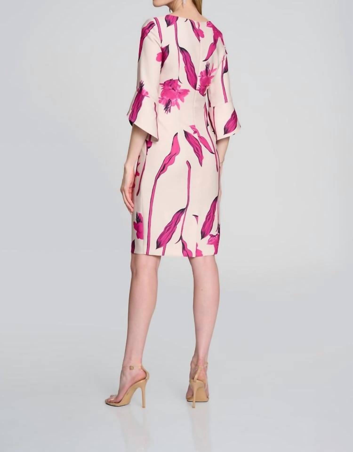 Joseph Ribkoff - Woven Twill Floral Print Sheath Dress