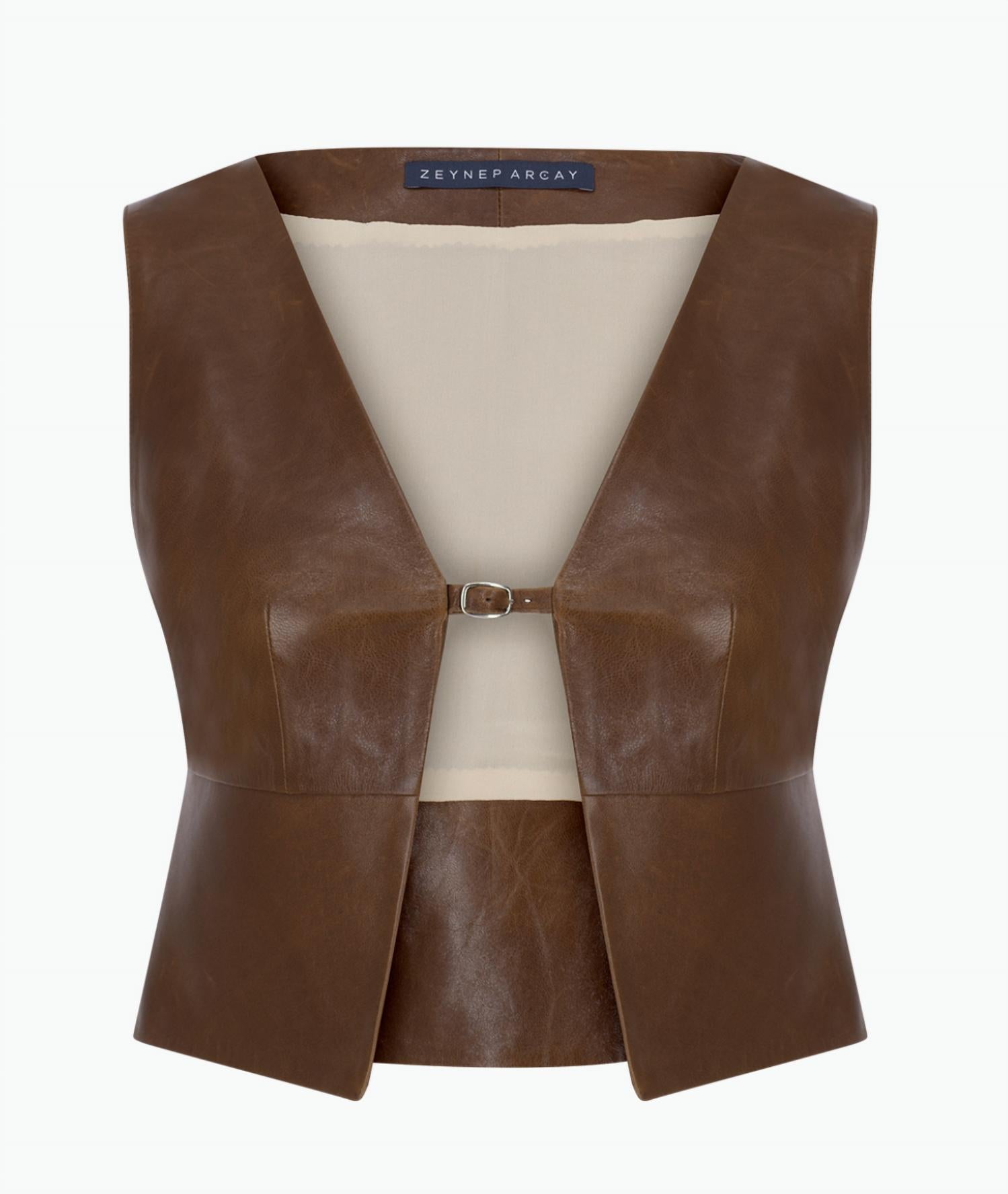 Zeynep Arcay - Women's Leather Vest Top