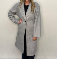 mono b Tailored Trench Coat in heather grey - women's jacket