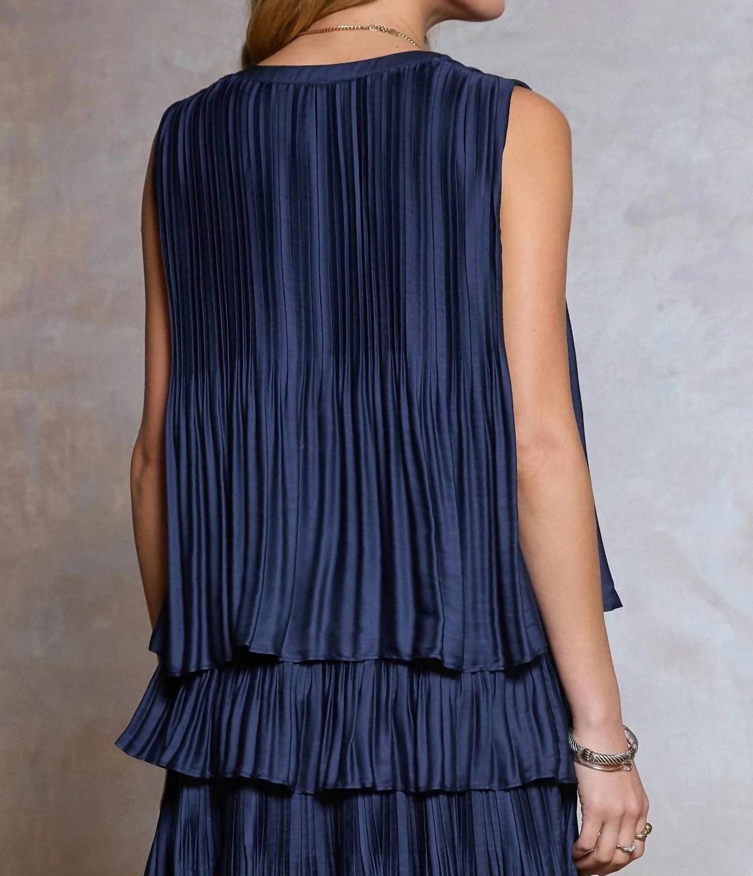 Nyland - Mercedes Pleated Sleeveless Cropped Top