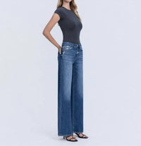 Vervet By Flying Monkey - Nicest High Rise Seamless Waistband Wide Leg Jeans