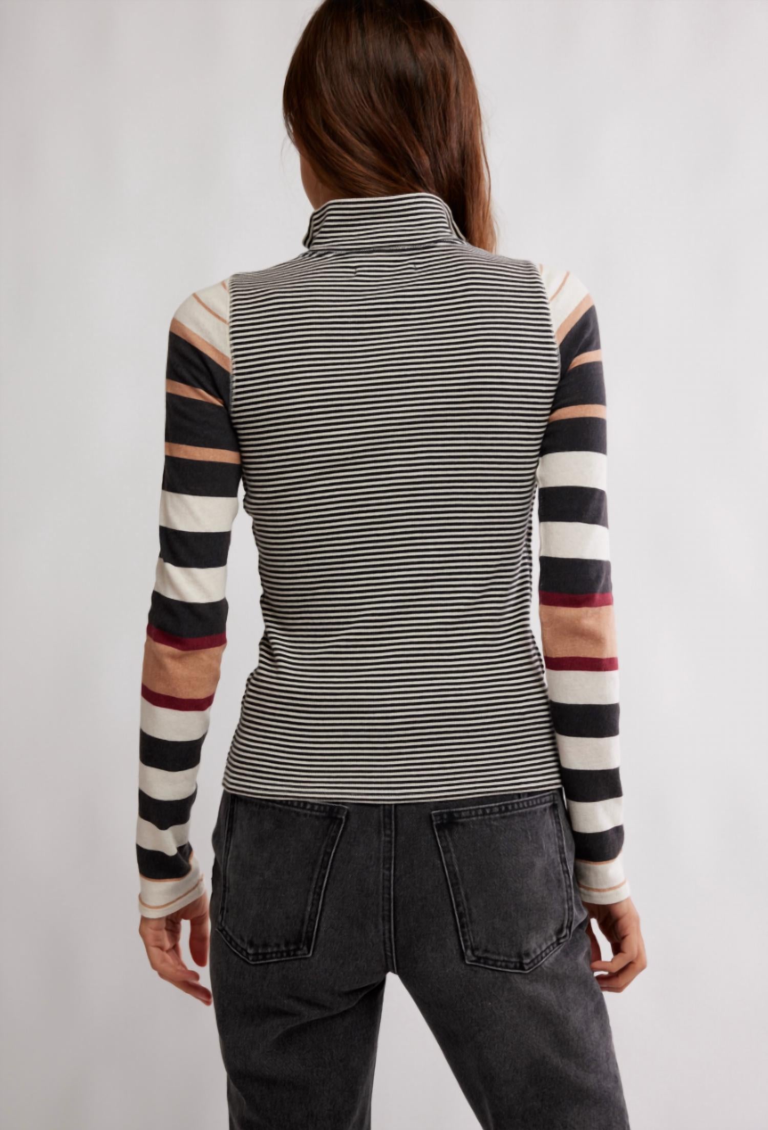 Free People - Alexandria Striped Zip Top