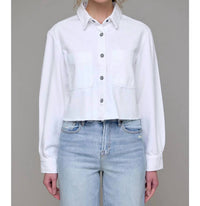 Hidden - Cropped Denim Shirt