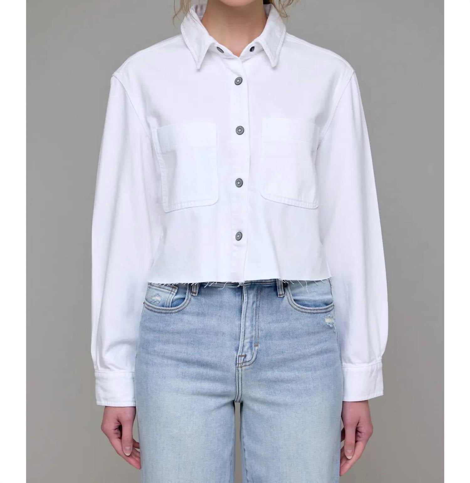 Hidden - Cropped Denim Shirt